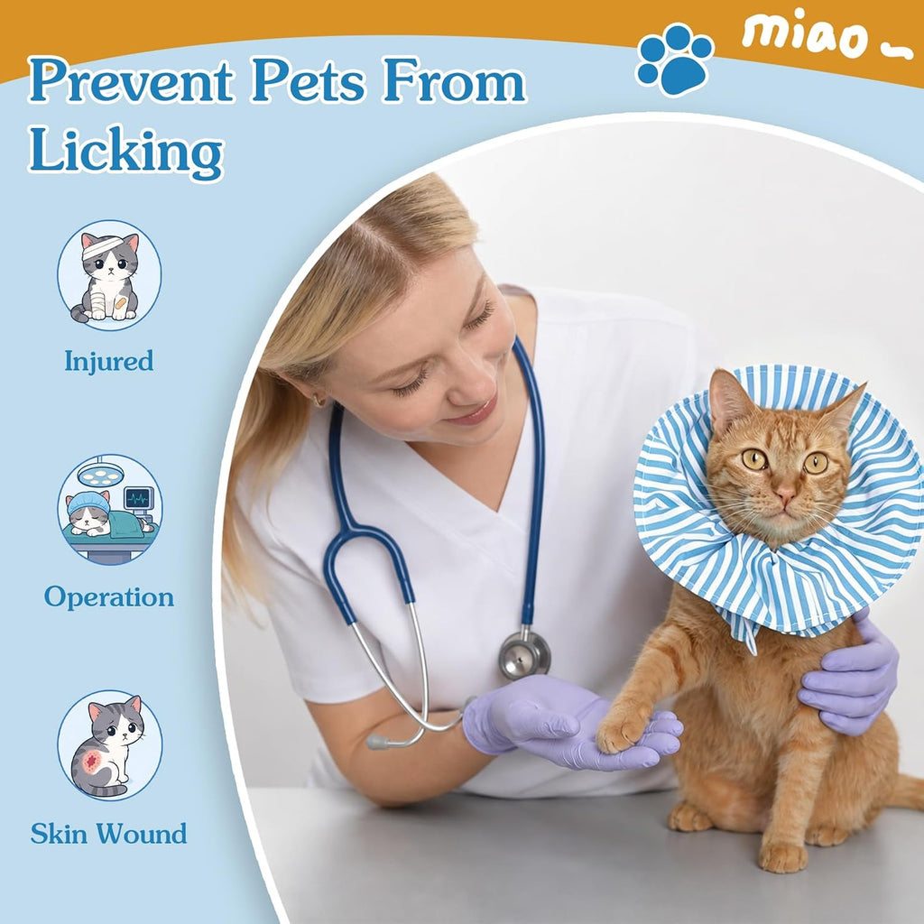 Cat Cone Collar Soft Recovery Collar Adjustable Surgery Cone for Kittens