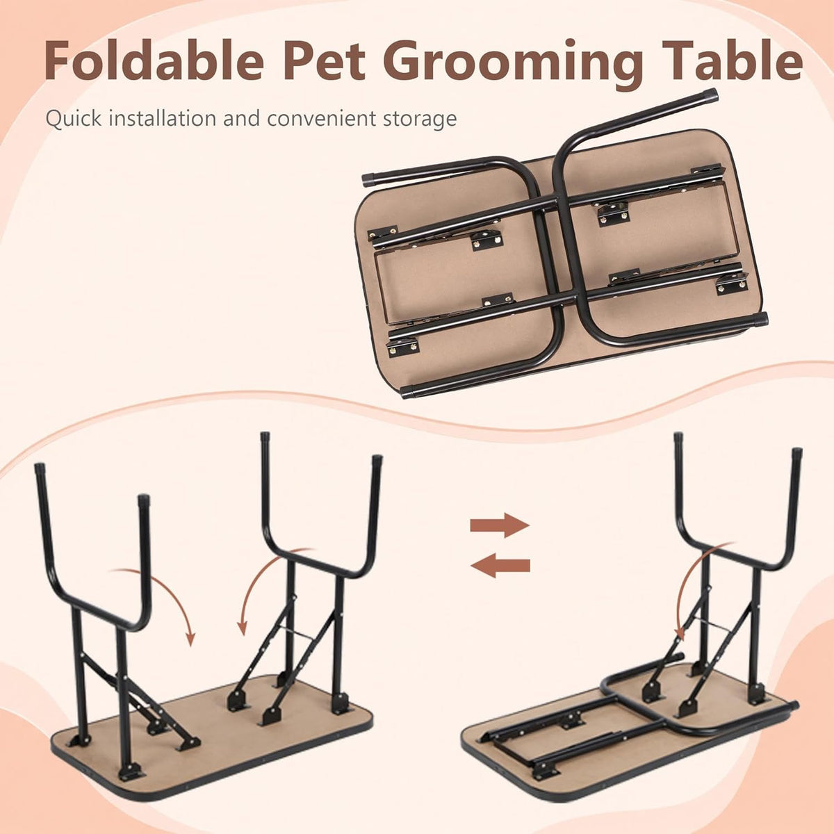Yaheetech 32 Inch Sturdy Dog Grooming Table for Home, Black