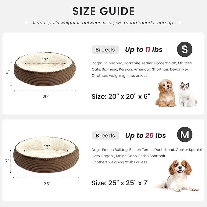 Love's cabin Round Donut Cat and Dog Cushion Bed, 25in Pet Bed - Image 4