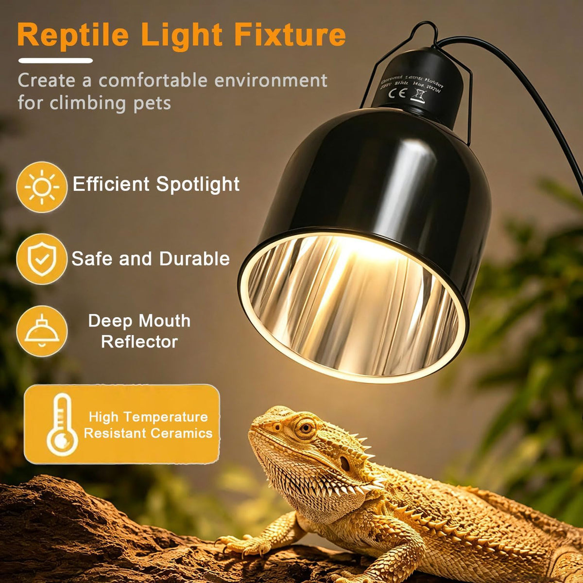 2-Packs Reptile Light Fixture, 5.5 Inch Deep Dome Lampshade