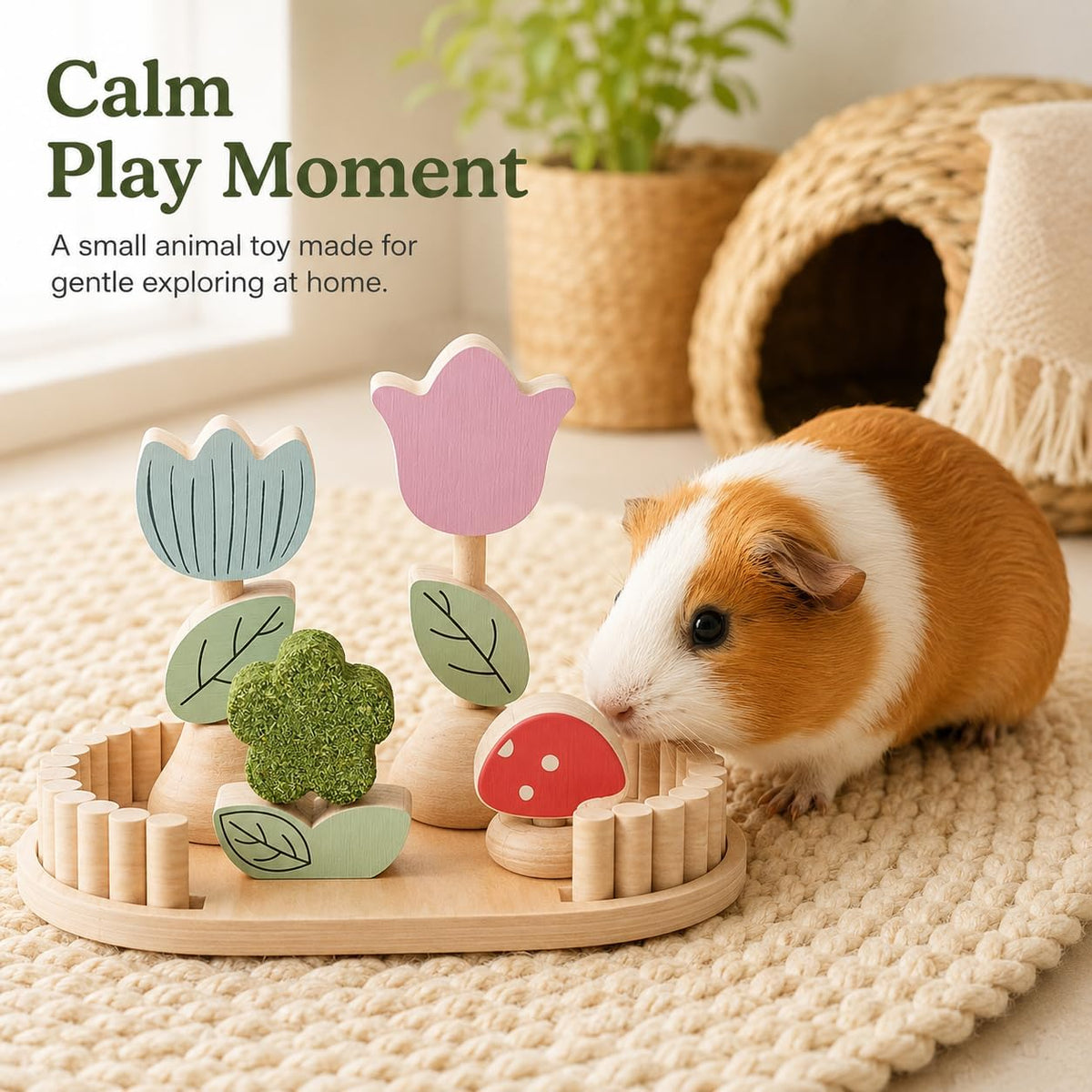Hamster Chew Toys, Guinea Pig Edible Chew Toys for Small Animals, 6 Pieces