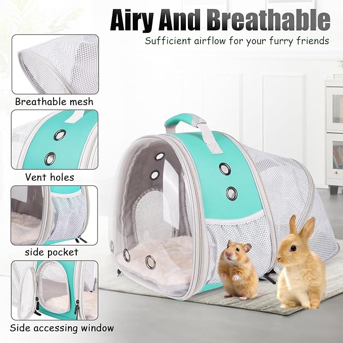 Back Expandable Backpack for Small Animals, Portable Travel Bag Breathable Pet - Image 3