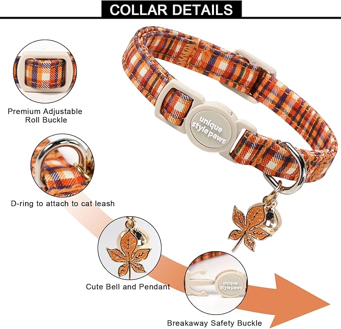Unique style paws 2 Pack Autumn Halloween Kitten Collar Breakaway - Image 2