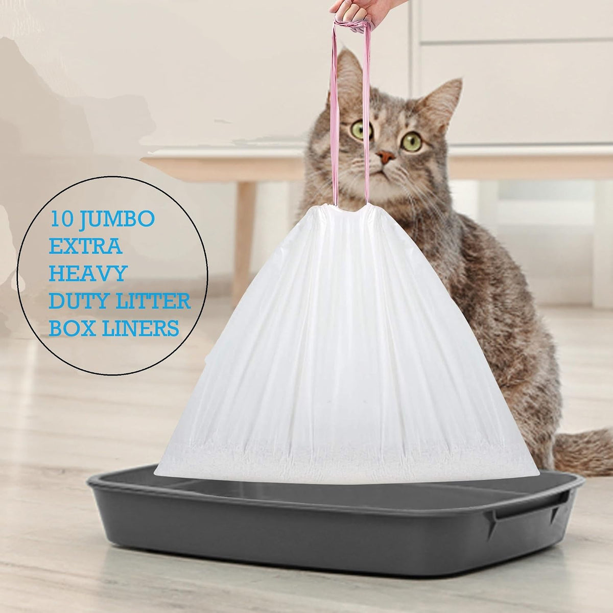 Cat Litter Box Liners 10 Count Jumbo Heavy Duty