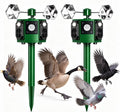 2 Pack Solar Ultrasonic Bird Deterrents for Outside Bird Repellent with Motion Sensor & Flashing Light & Reflectors to Keep Woodpecker Pigeon Crow Sparrow Away from Garden, Roof, Pool, Lawn