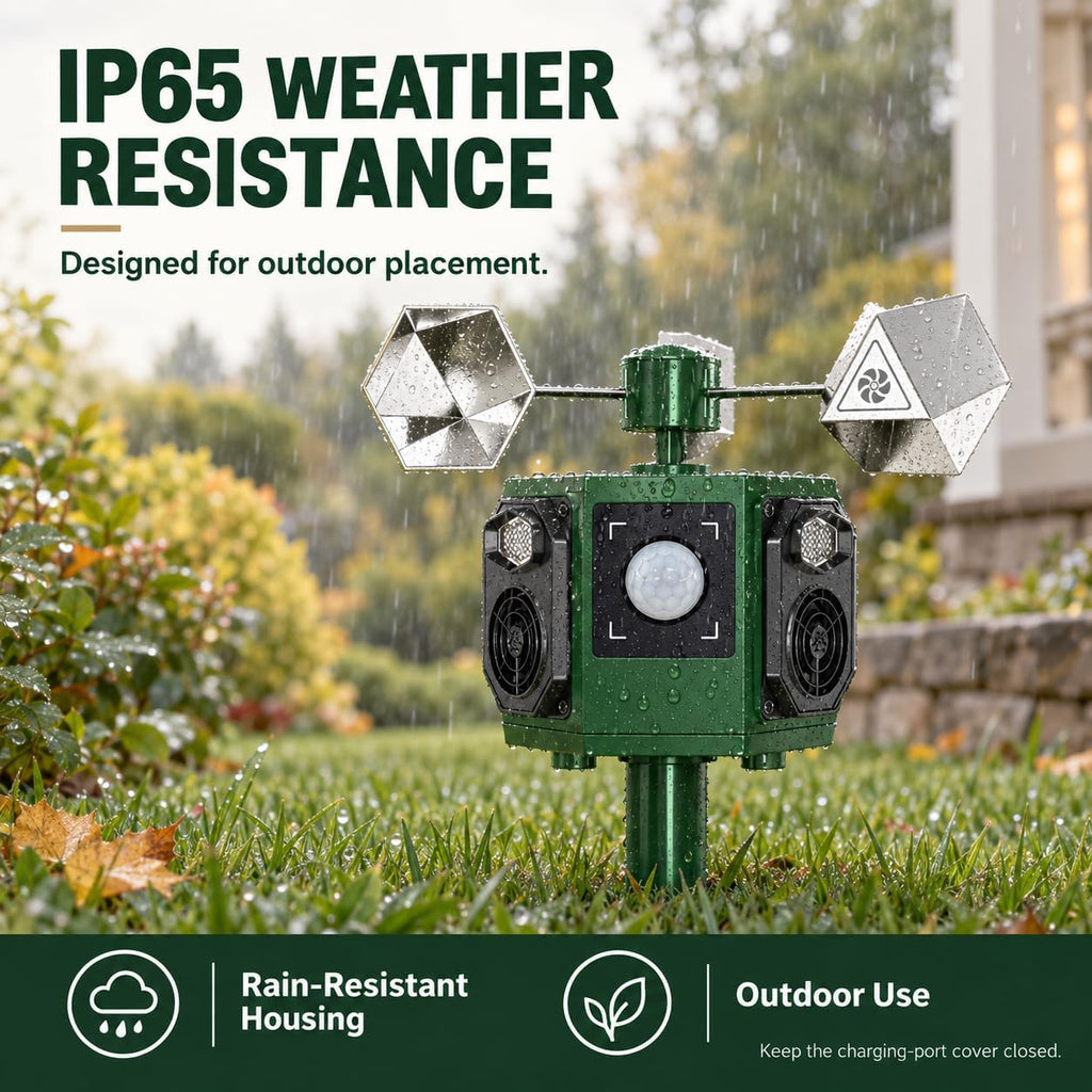 2 Pack Solar Ultrasonic Bird Deterrents for Outside Bird Repellent with Motion Sensor & Flashing Light & Reflectors to Keep Woodpecker Pigeon Crow Sparrow Away from Garden, Roof, Pool, Lawn