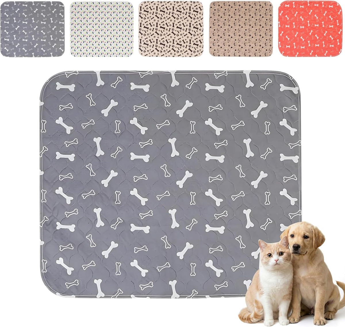 Puppy Pee Pads with Pheromones,Forever Pad,Washable Pee Pads for Dogs,Reusable Dog Pee Pads,Waterproof and Leak-Proof,Non-Slip Base Training Pad Suitable for Home(Gray,M:31.5*27.6in)