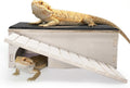 Bearded Dragon Basking Platform,Wood Reptile Hide Cave with Slate Rock,L