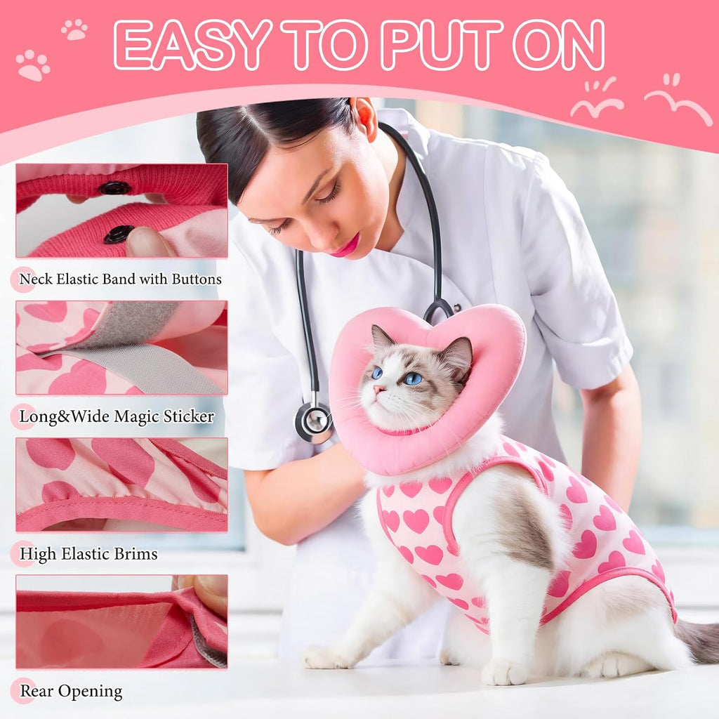 EMUST Soft Cat Surgical Wear After Surgery, Recovery Suit for Small Dogs