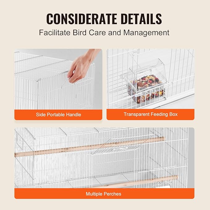 VEVOR 30-inch Flight Bird Cage, Stackable Bird Cage - Image 6