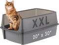IRIS USA XX-Large High Sided Cat Litter Box, Scatter Shield, Gray