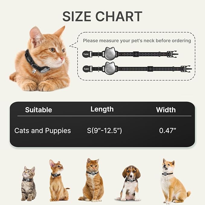 Waterproof Airtag Cat Collar, Breakaway Cat Airtag Collar - Image 6