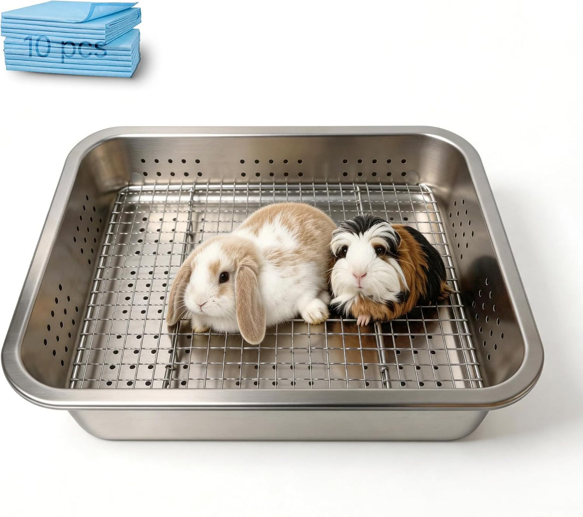 Rabbit Litter Box for Bunny, Waste & Urine Separation Litter for Rabbit