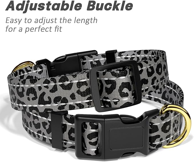 Reflective Dog Collar for Extra Small Dogs Cats, Cute Leopard Style Adjustable - Image 6