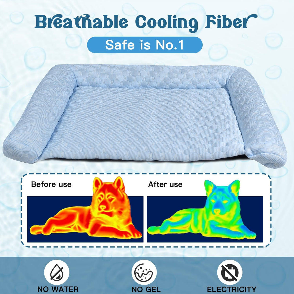 Cooling Mat for Dogs - 2025 Upgraded 24" x 14" Washable Pet Cooling Pad for Cats, Non-Slip Kennel Bed for Summer, Ultra-Comfortable & Machine Washable Portable Ice Mat for Dogs/Cats