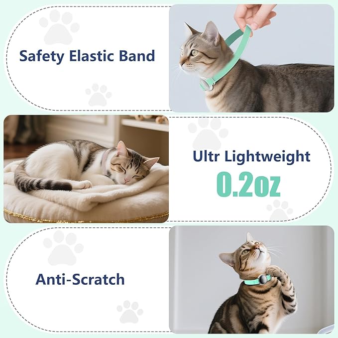 AirTag Cat Collar, Ultra Elastic Cat Tracker Collar, Airtag Holder Compatible - Image 6