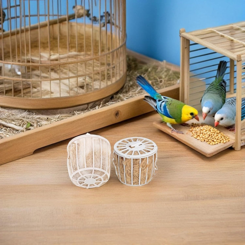 2-Pack Natural Jute Bird Nesting Material for Parakeets Canaries Finches Soft Comfortable Bird Bedding Cage Accessory for Breeding and Rest