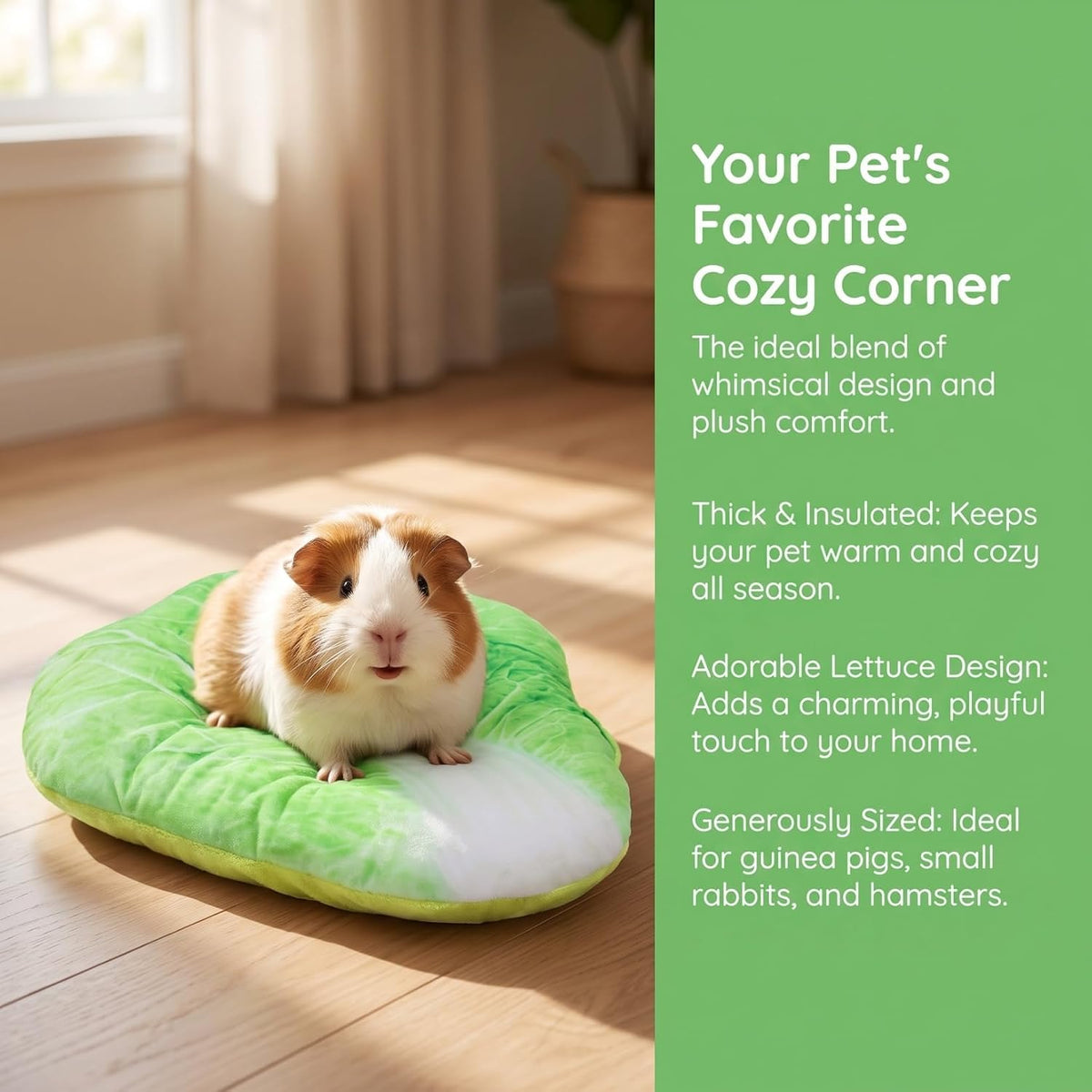 Homoyoyo Bunny Bed Mat Rabbit Sleep Pad for Small Animals Guinea Pig Blanket Thick Warm Cage Liner for Winter Soft Pet Bed Mat for Rabbit Hamster Squirrel 16.53 X 13.38 X 1.57 in 1 Pack