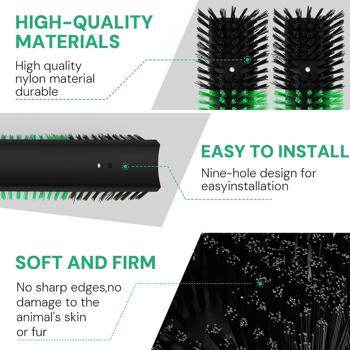 2pcs Livestock Scratching Brush with 8 Screws,Cattle and Horse Grooming Brush, Itch Relief for Horses, Goat, Cattle,Sheep,Cow and Pig,Animal Back Scratching