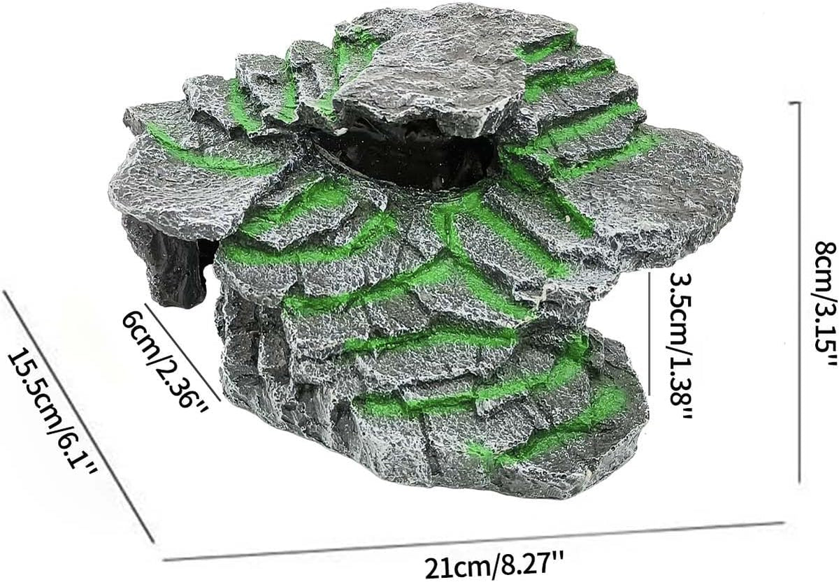 Moonorange Turtle Basking Platform Turtle Tank Decoration for Aquariums & Terrarium, Turtle, Lizard, Reptile Habitat Hideout (Black)