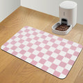 Checkered Dog Food Mat, Absorbent Leak-Proof Pet Feeding Mat, Quick Dry Cat by CooRug