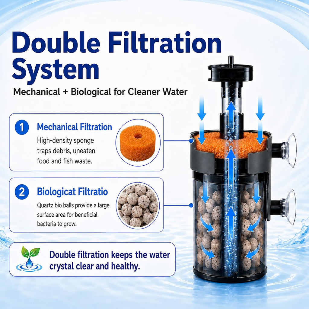 Aquarium Filter Air-Driven with Ceramic Balls, Medium