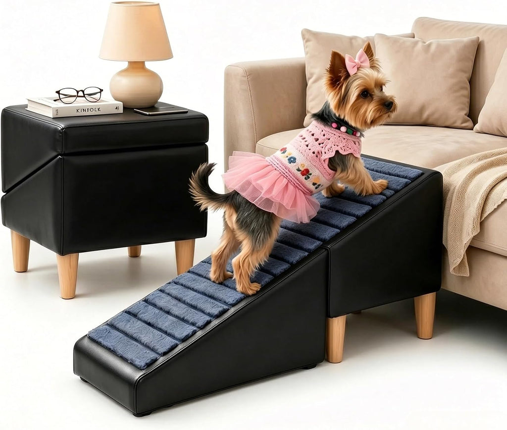 Compact Dog Stairs for Small Dogs, Foldable Pet Ramp for Couch Bed