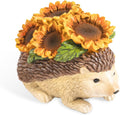 Fall Hedgehog Figurine with Sunflowers, Table, Shelf, Home Decor