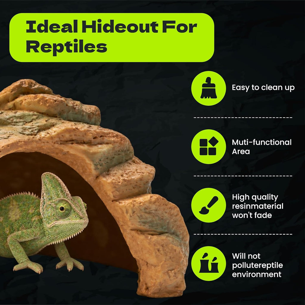 Terrarium Decor, Lizard Snake Reptile Hide, Reptile Hideout Cave