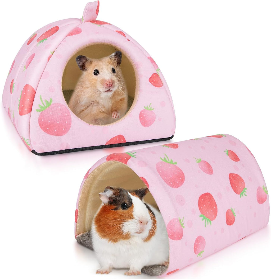 Bienbee Guinea Pig Hideout, 2 Piece Washable Set for Small Animals Large