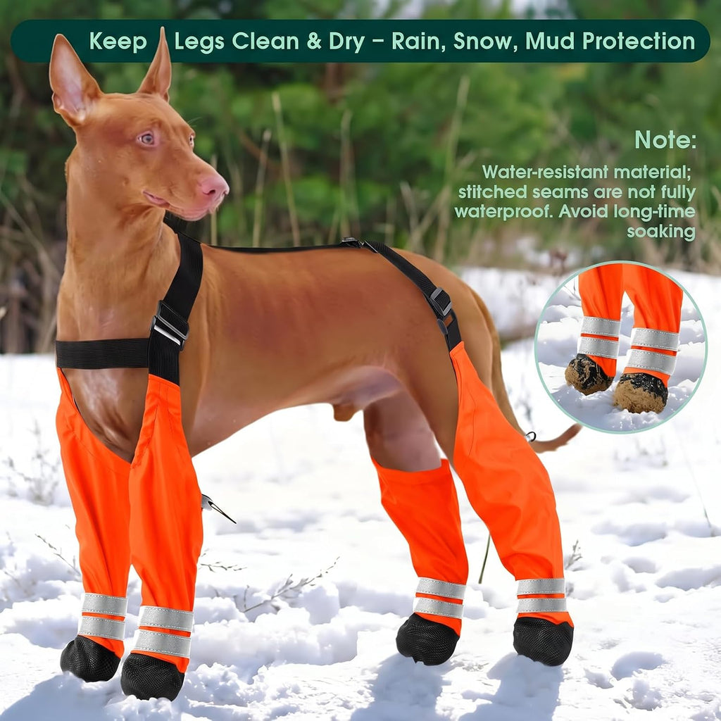Upgraded Waterproof Dog Suspender Boots, Anti-Slip Dog Shoes That Stay On
