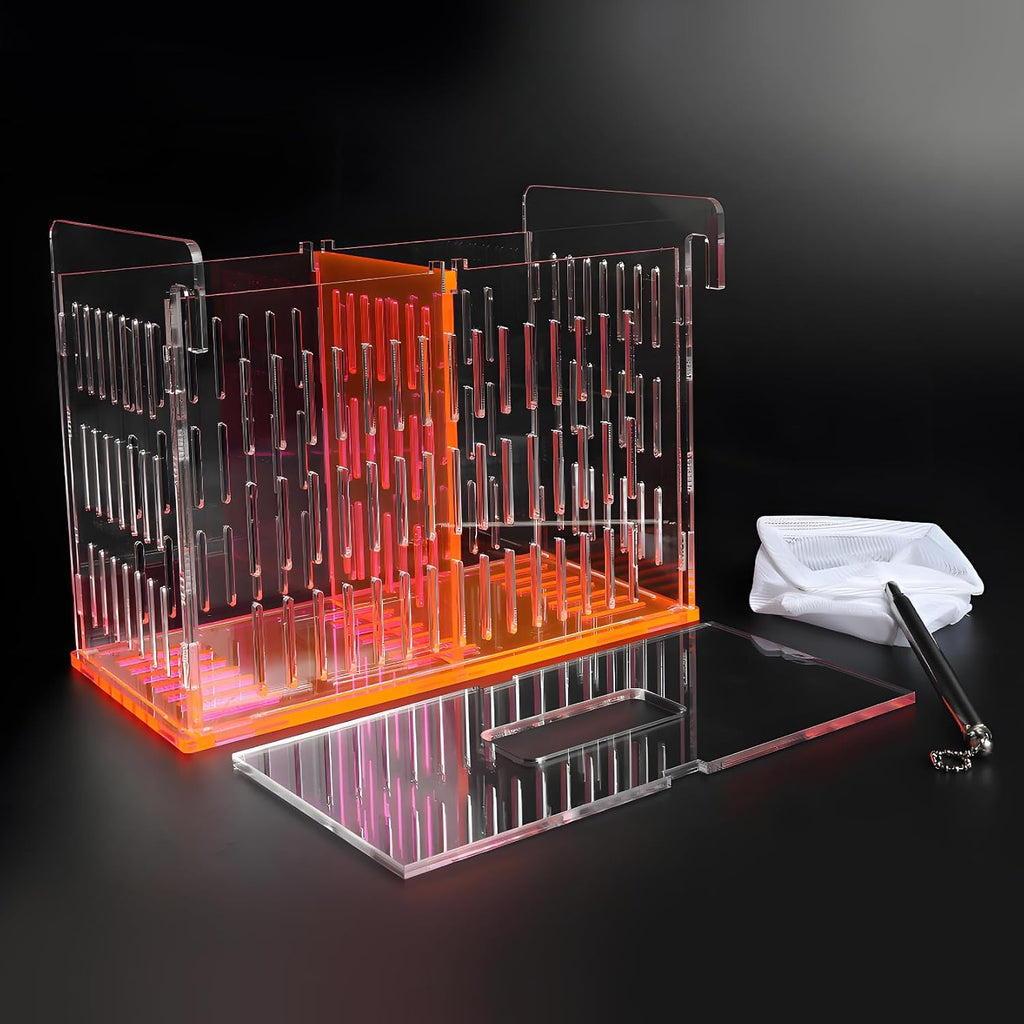 Aquarium Breeder Box for Fish Tank, Acrylic Isolation Hatchery with Divider