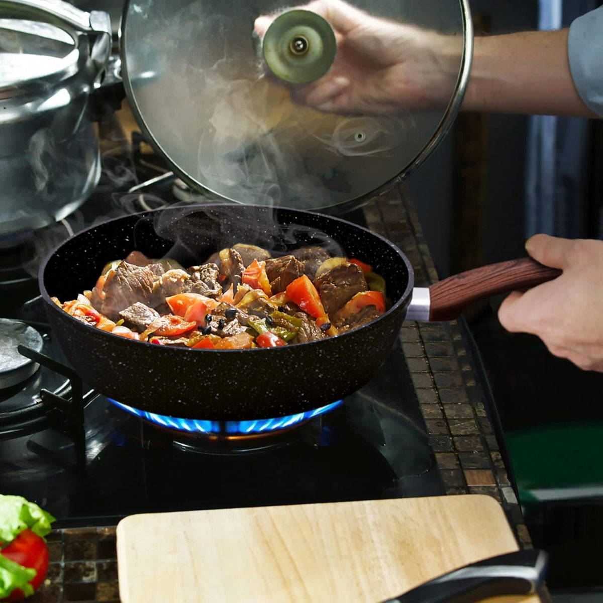 17 Piece Pots and Pans Set, Induction Kitchen Cookware Sets