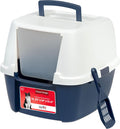 IRIS USA Large Front Door Cat Litter Box, Walk-in Entry, Navy
