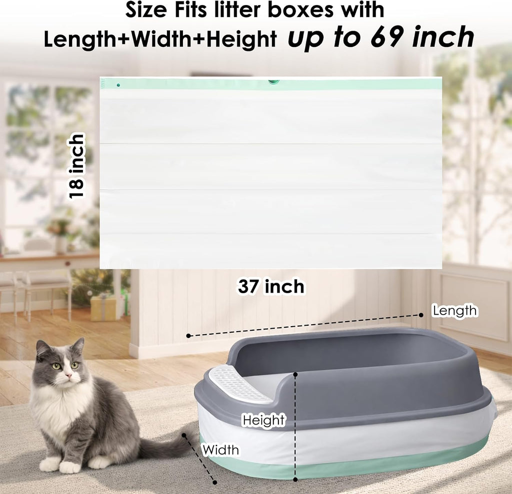 Cat Litter Box Liners, 30 Count, Large 37" x 18", 2.8 Mil Thick