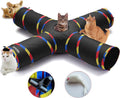 4 Way Cat Tunnels for Indoor Cats with Mouse Toy & Play Ball