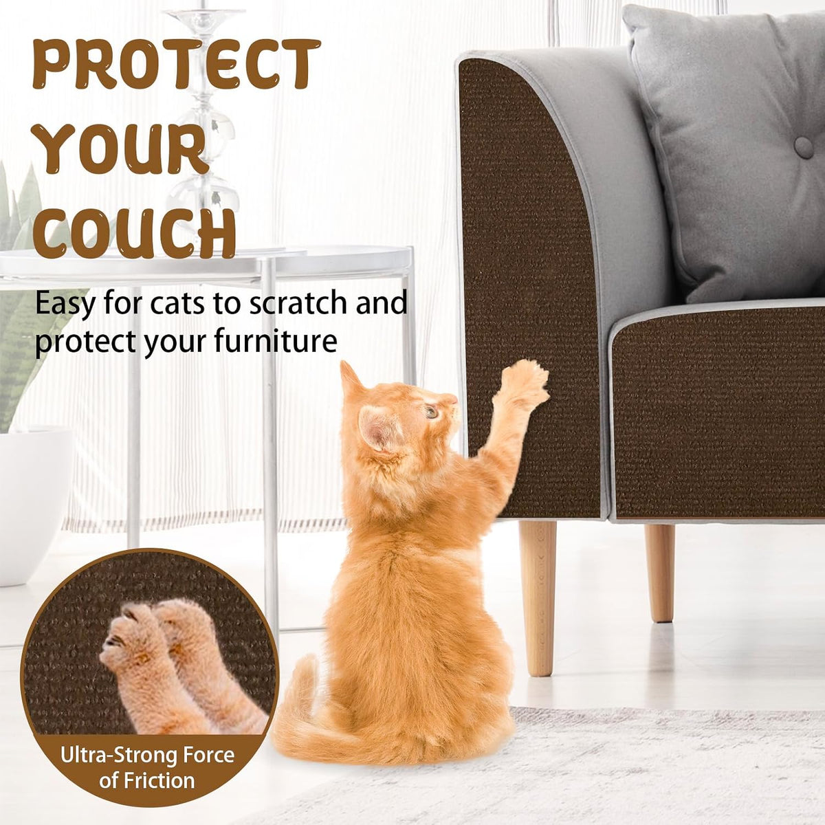 LSGCQ Cat Scratch Mat Self Adhesive Cat Scratch Furniture Protector