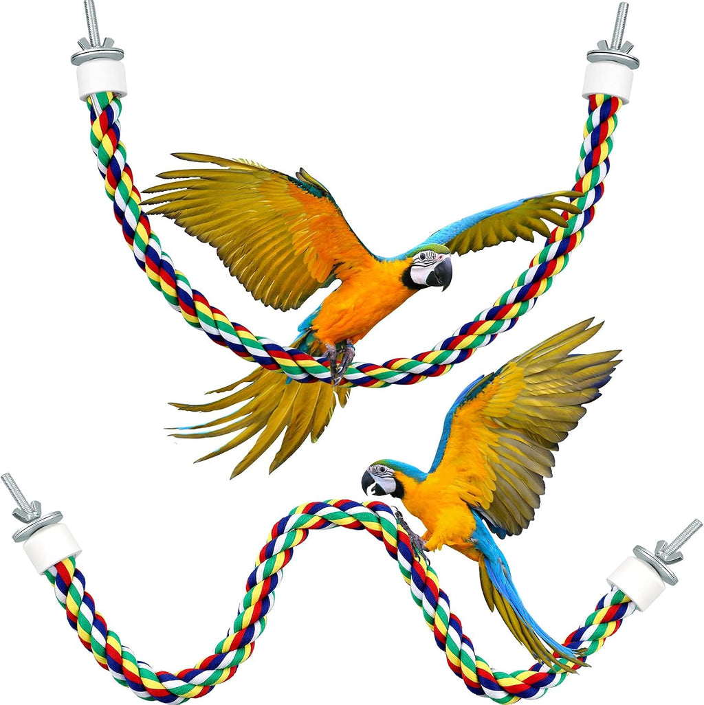2 Pcs Bird Rope Perches Climbing Rope Bird Cage Accessories, 21.6 Inch