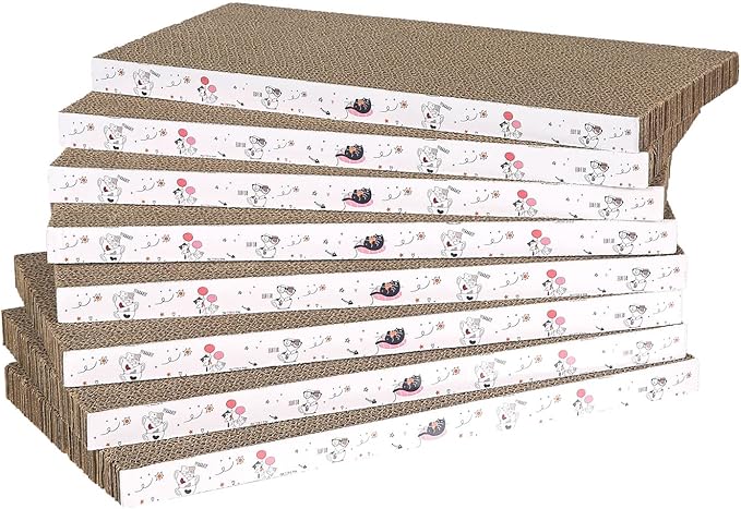 8 Packs in 1 Cat Scratch Pad, Cat Scratcher Cardboard, Reversible, Durable by Catinarla