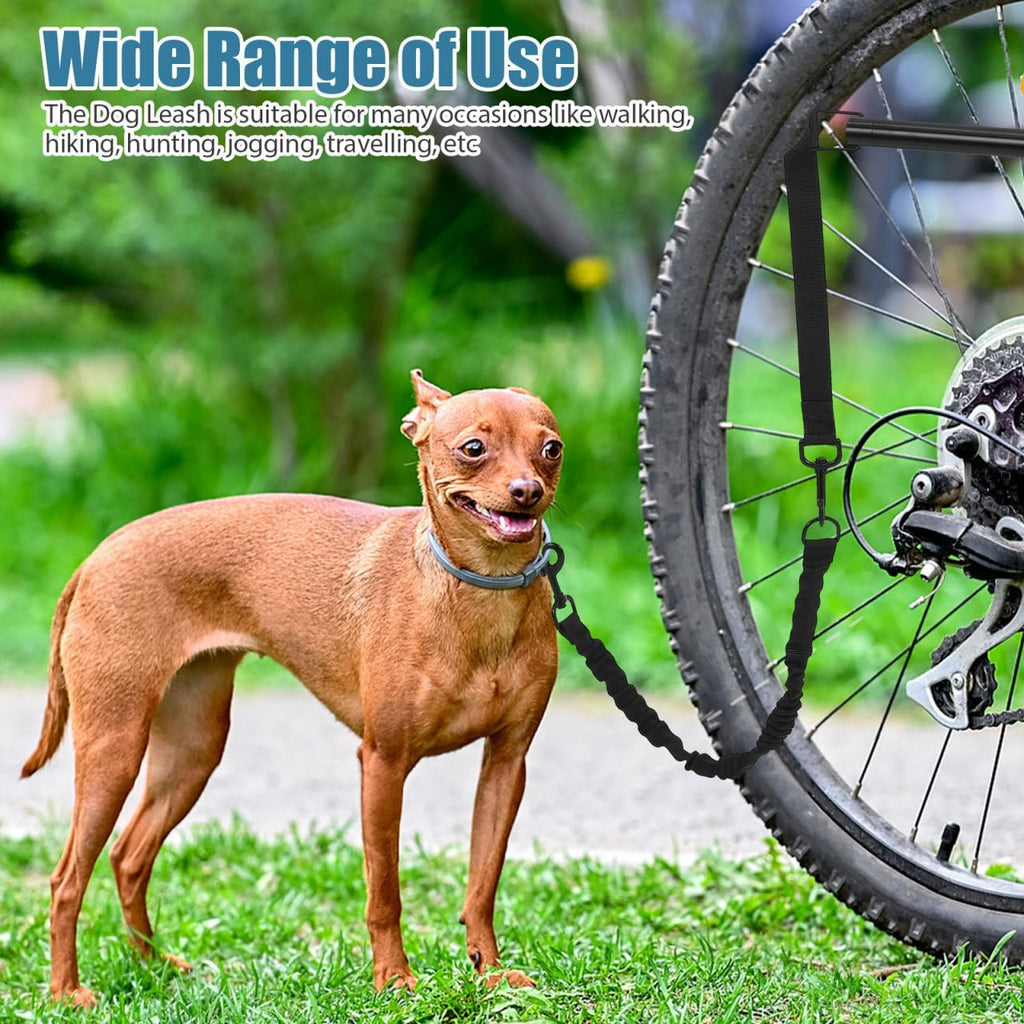 Hands Free Dog Bike Leash - Shock Absorbing Bike Attachment for Exercise, Heavy Duty Cycling Walker with Elastic Buffer Rope, Professional Pet Tether Fits Small Medium Dogs