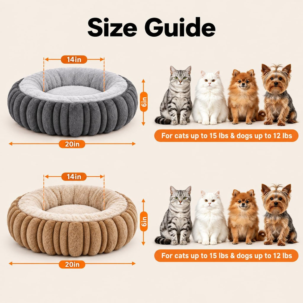 Heated Cat Bed for Indoor Cats - 20" Machine Washable Heated Pet Bed, Gray