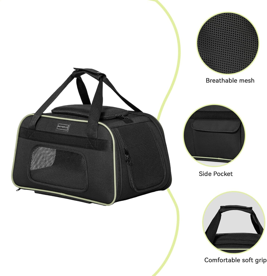 Petsfit Cat Carrier with Wheels, Removable Spinner Wheels, Up to 13 lb