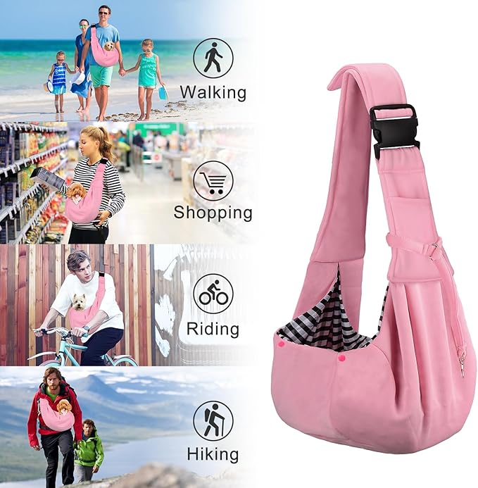 PETLOFT Reversible Dog Cat Sling Carrier, Small Dog Carrier, Adjustable Dog - Image 7