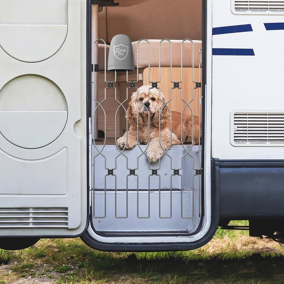 Snagle Paw RV Dog Gate, Retractable Metal Pet Barrier 24.4" Wide 35" Tall