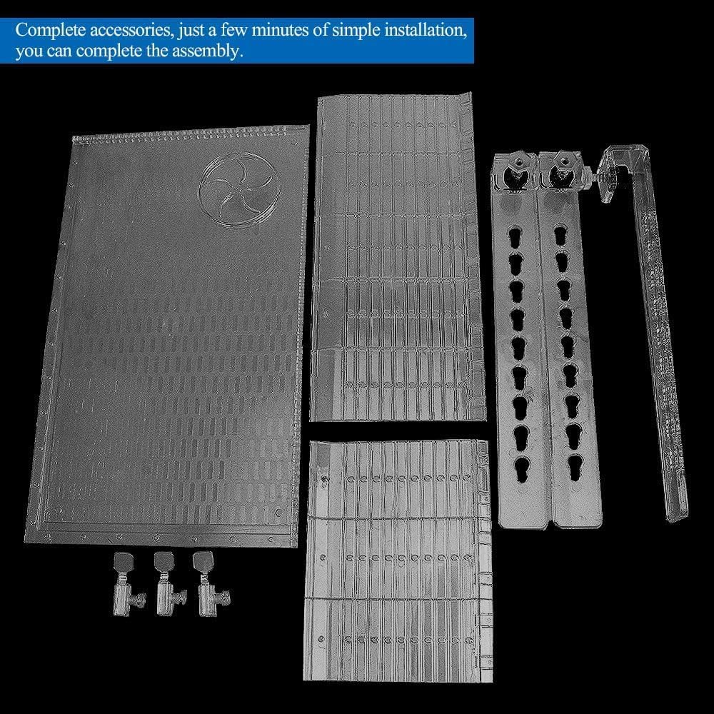 Hanging Turtle Basking Platform Acrylic Aquatic Reptile Ramp Dock Fence Type Tortoise Climbing Ladder Turtle Tank Accessories for Aquatic Reptile Feeding Resting (Large), Transparent