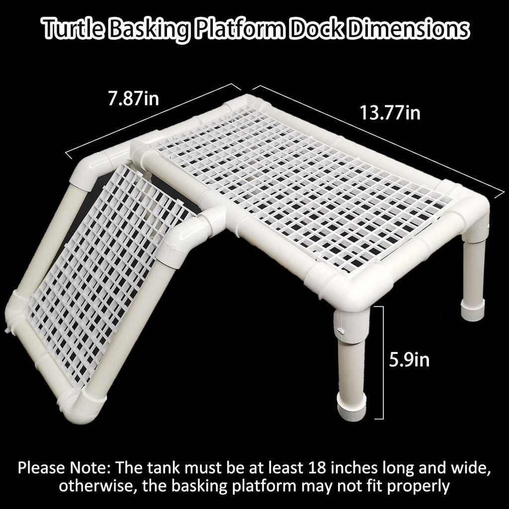 Turtle Basking Platform, Tortoise Dock Plastic Resting Terrace Climbing Ramp Reptiles Habitat Terrarium Accessories Decor for Newts Lizard Gecko Hermit Crab