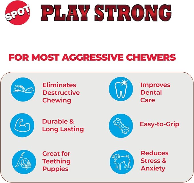 SPOT Play Strong Bone- Durable TPR Long Lasting Dog Chew - Image 3