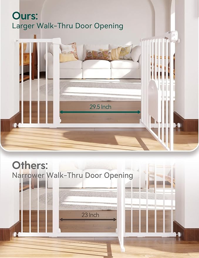 Babelio 36-56" Extra Wide Auto Close Baby Gate - Image 2