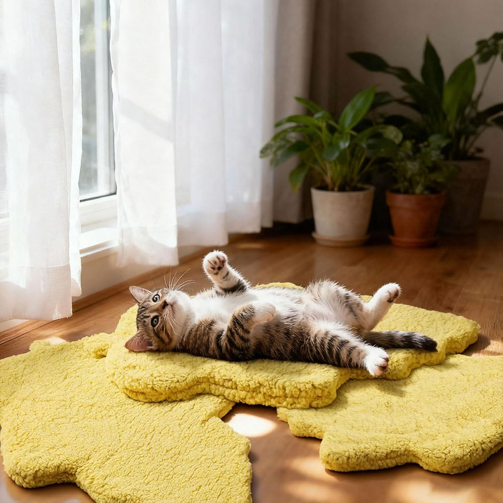 3Pack Self Warming Pet Bed Leaf Pad, Light Yellow, Medium-18 x24