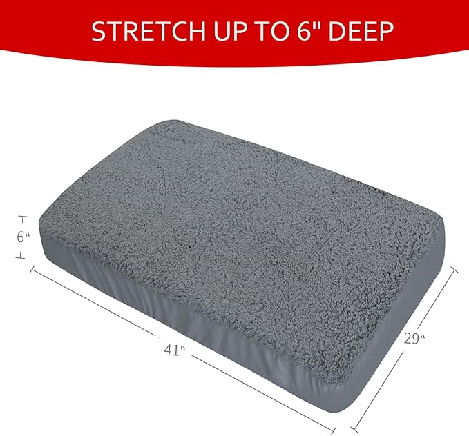 Dog Bed Covers Soft Plush Replacement Washable, Waterproof Pet Mattress Bed - Image 6